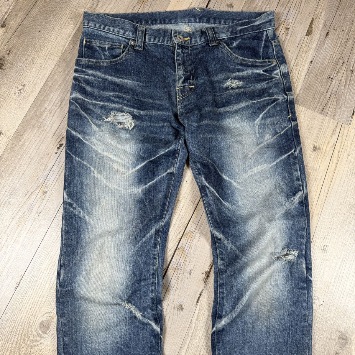 Rare Paint Splatter Tornado Mart Japan Whisker Jeans