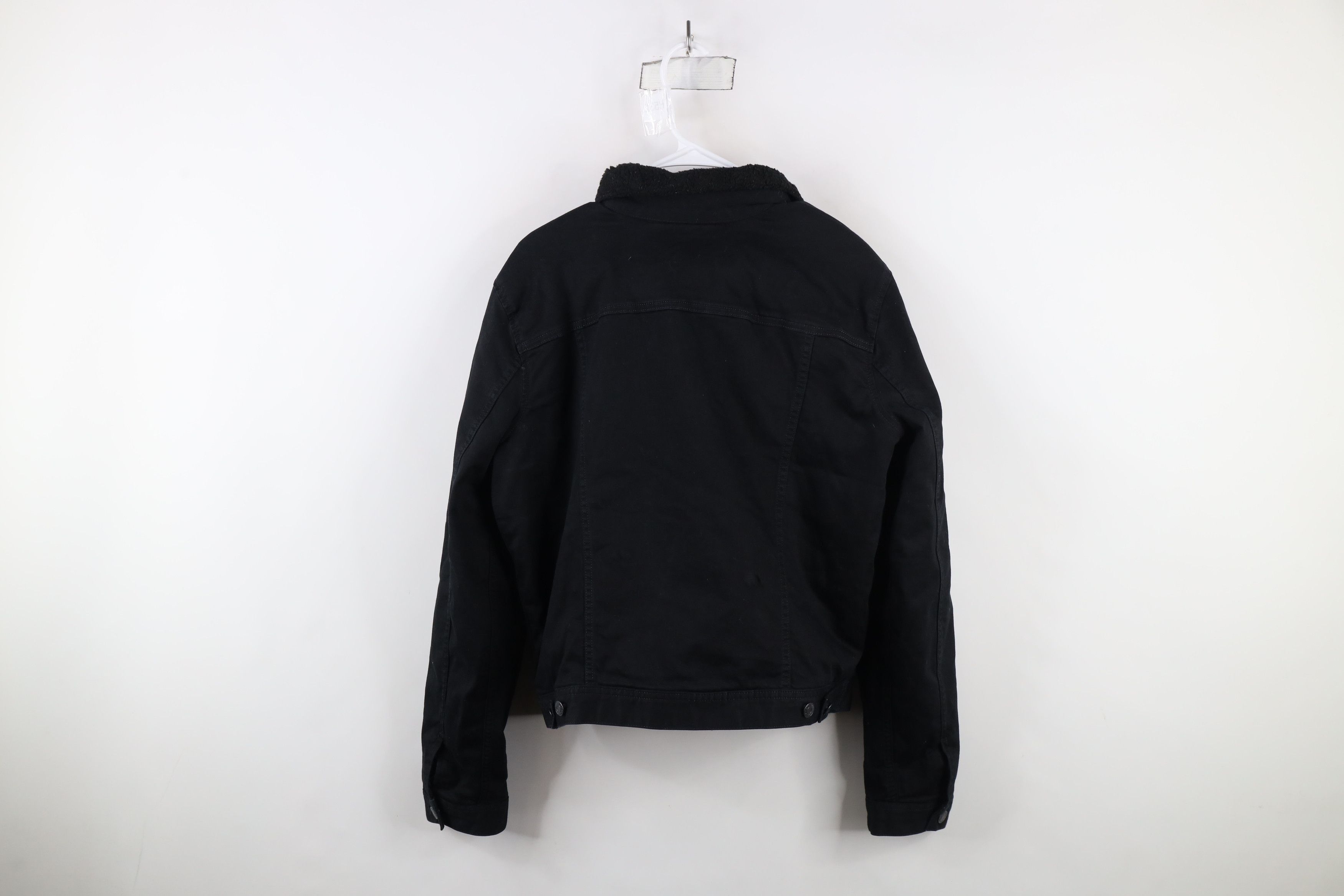 Gap × Vintage Vintage Y2K Gap Deep Pile Fleece Lined Trucker Jacket Black Size XL / US 12-14 / IT 48-50 - 14 Thumbnail
