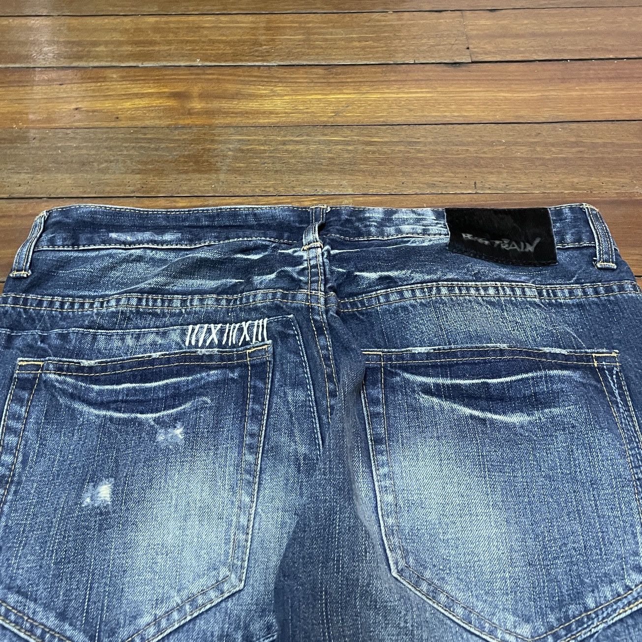 Japanese Brand Rare Design Vintage Brand Big Train Patchwork Jeans 1990s Size US 35 - 4 Thumbnail