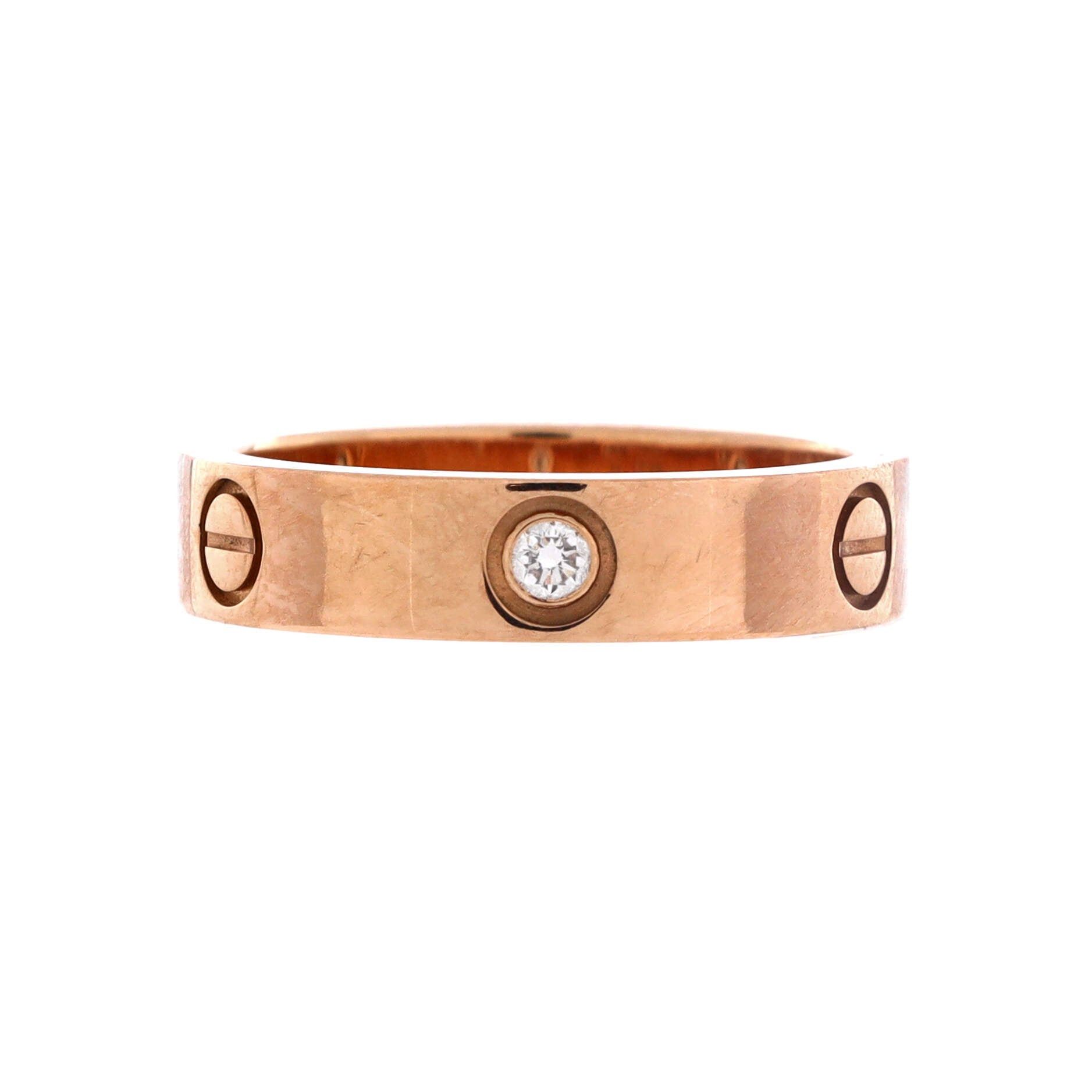 Cartier Love 3 Diamonds Band Ring Size ONE SIZE - 1 Thumbnail