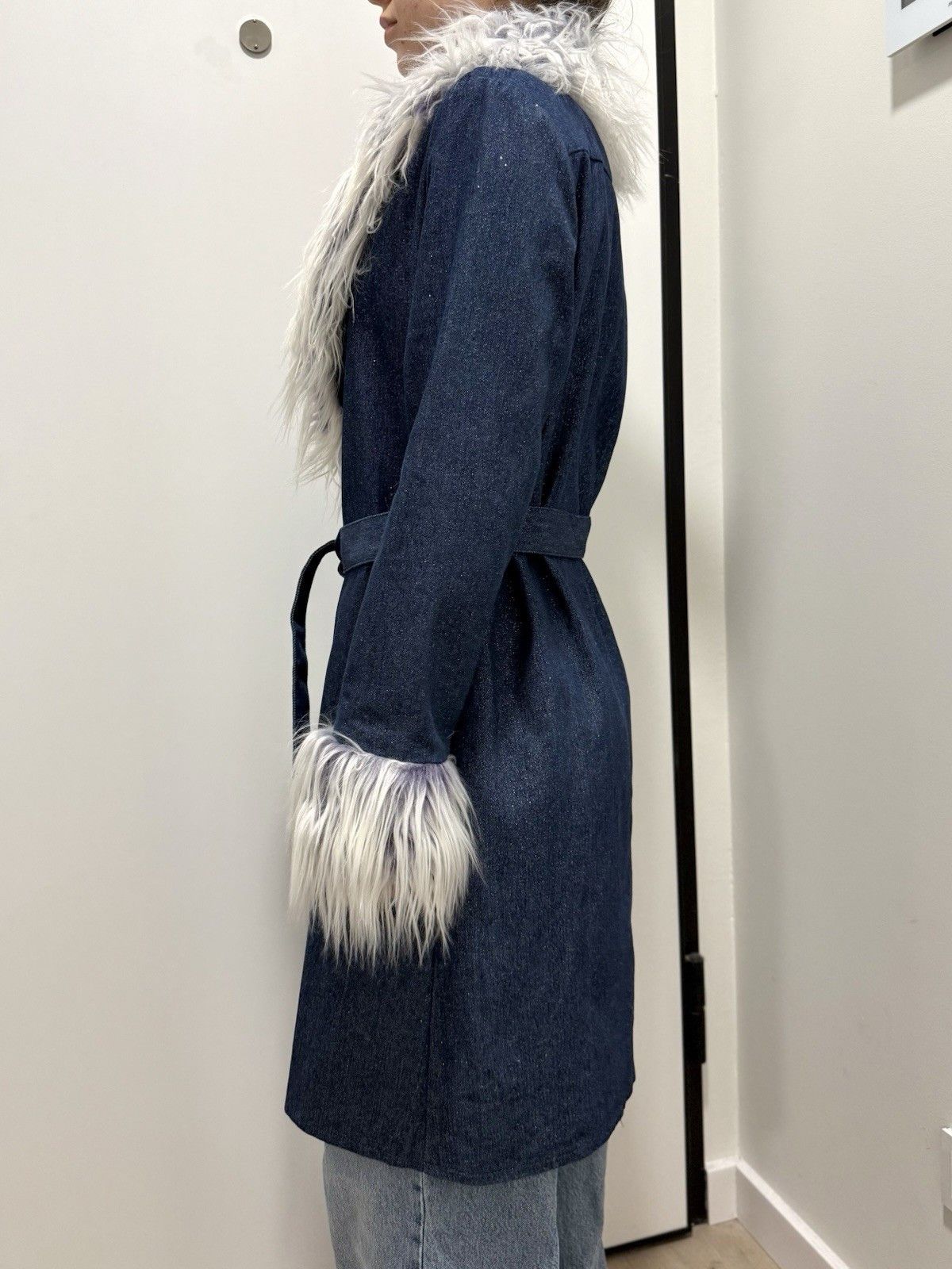 Dolls Kill Dolls Kill x Bratz Denim y2k Coat Faux Fur Trim Blue Size M Size M / US 6-8 / IT 42-44 - 6 Thumbnail