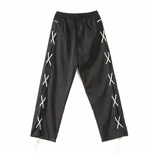 Ring Of Fire Black Sweatpants Spring Summer Vintage Straight Trousers Size US 34 / EU 50 - 3 Thumbnail