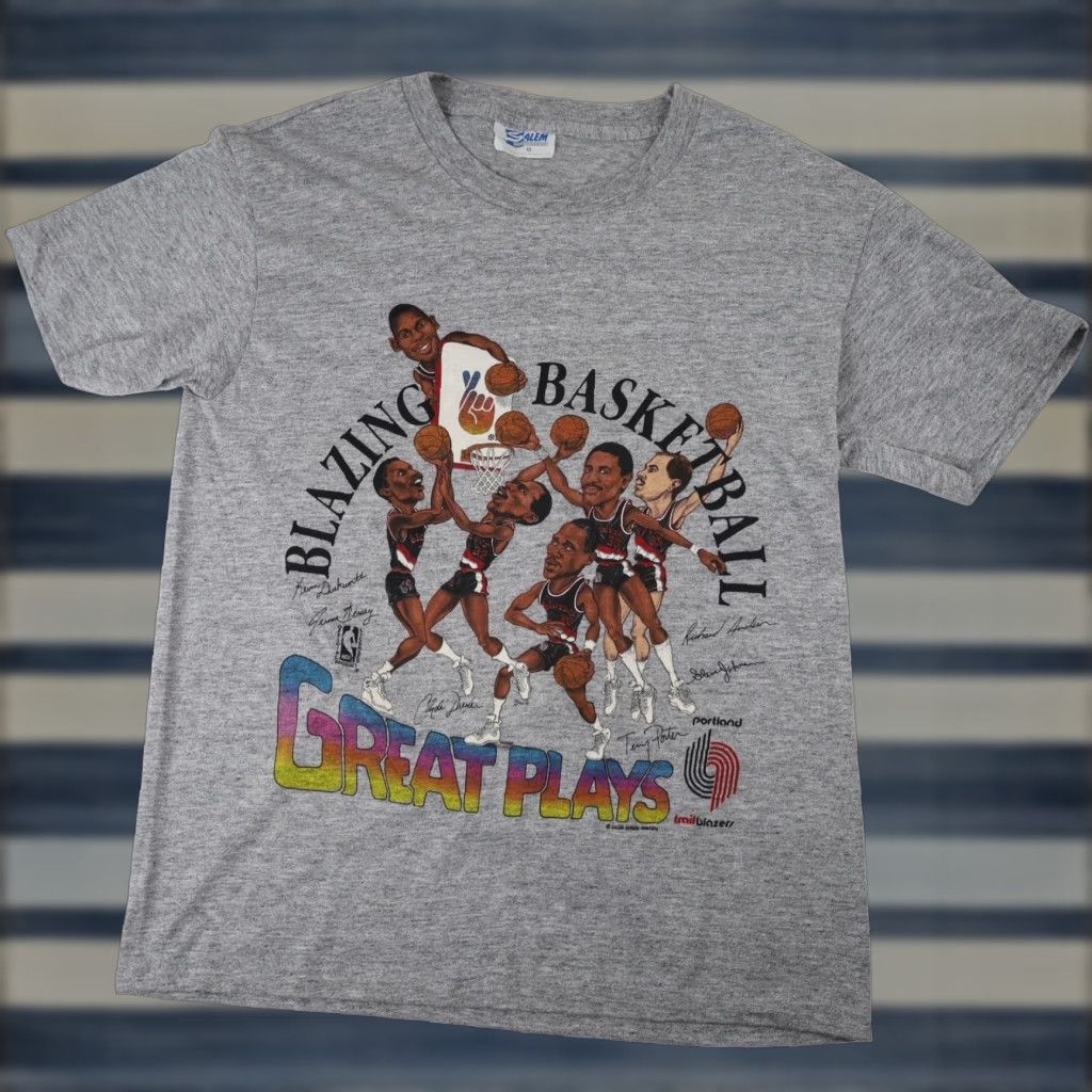 NBA VINTAGE Salem Sportswear Portland Blazers Graphic T Shirt Gray M Mens Size US M / EU 48-50 / 2 - 1 Thumbnail