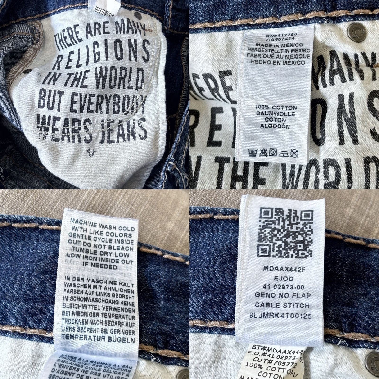 True Religion VINTAGE True Religion Geno No Flap Cable Stitch Jeans W29” L34” Relaxed Slim Mens Blue Size US 29 - 8 Thumbnail