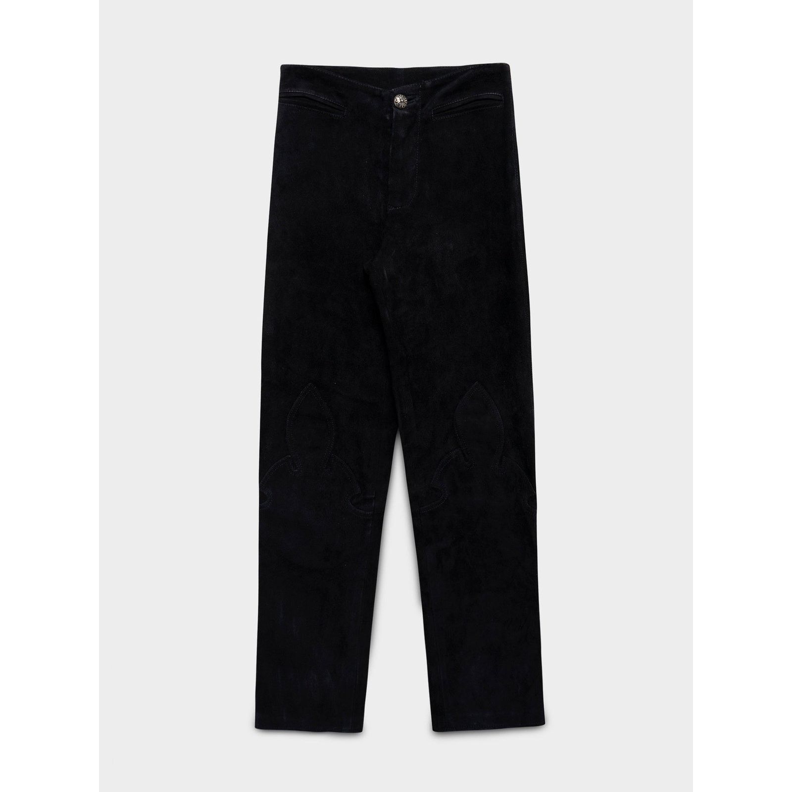 Chrome Hearts Suede Fleurknee Pants Size US 26 / EU 42 - 1 Thumbnail