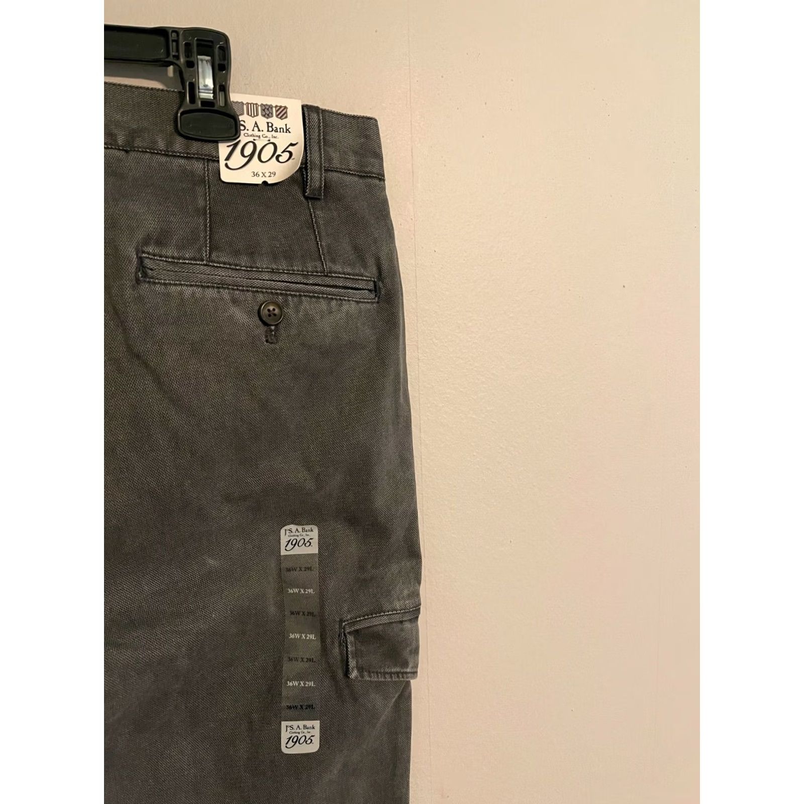 Jos. A. Bank Jos. A. Bank Pants Mens 36 Gray Light Faded Flat Front Casual Men 36x29 New Size US 37 - 2 Thumbnail