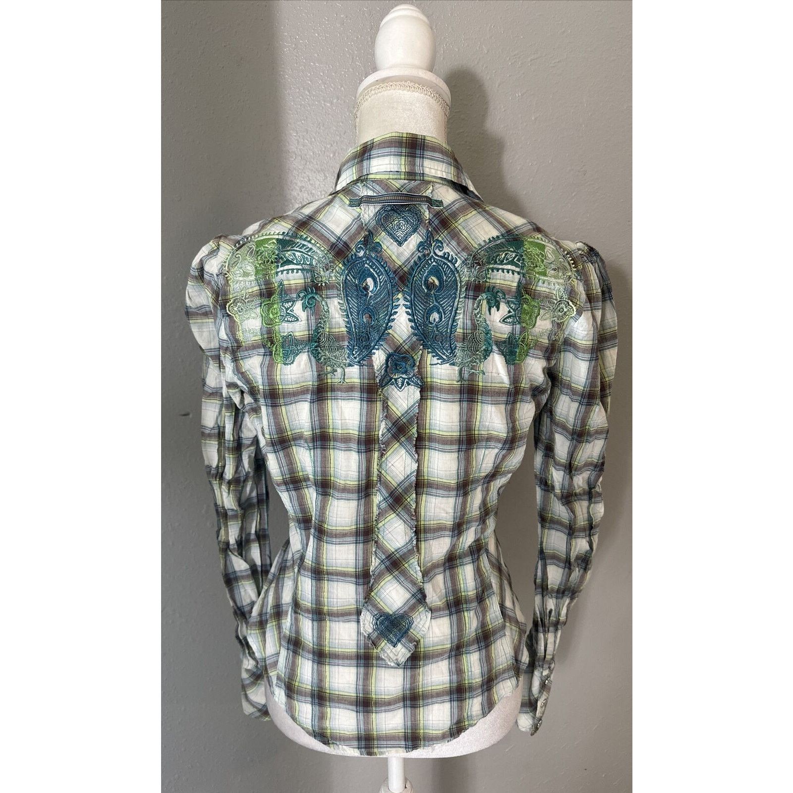 Johnny Was Johny Was 3J Workshop Women’s Plaid Embroidered Shirt Venice Size S / US 4 / IT 40 - 3 Thumbnail