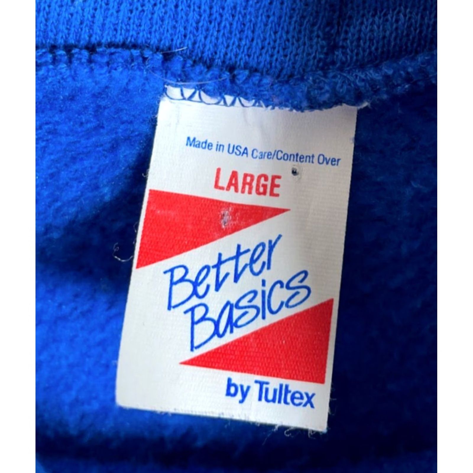 Tultex VINTAGE Tultex Hoodie Mens Large Blue Raglan Sleeves 50/50 Solid Sweatshirt Pullover Crew Neck Front Drawstring Missing Tags Size US L / EU 52-54 / 3 - 3 Thumbnail