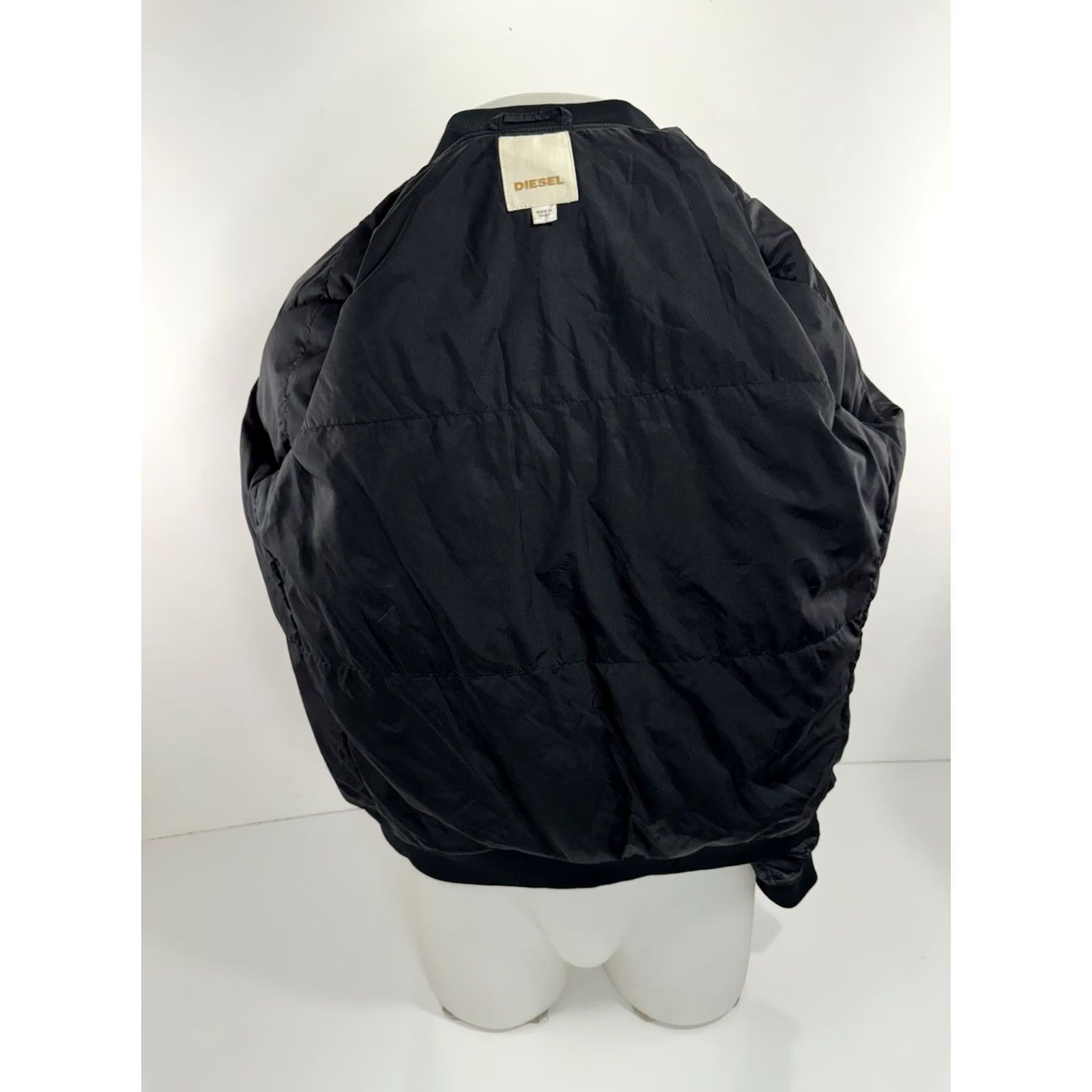 Diesel DIESEL Bomber Jacket Black S Mens Military Parachute Material Patches Flight Jacket Size US S / EU 44-46 / 1 - 6 Thumbnail
