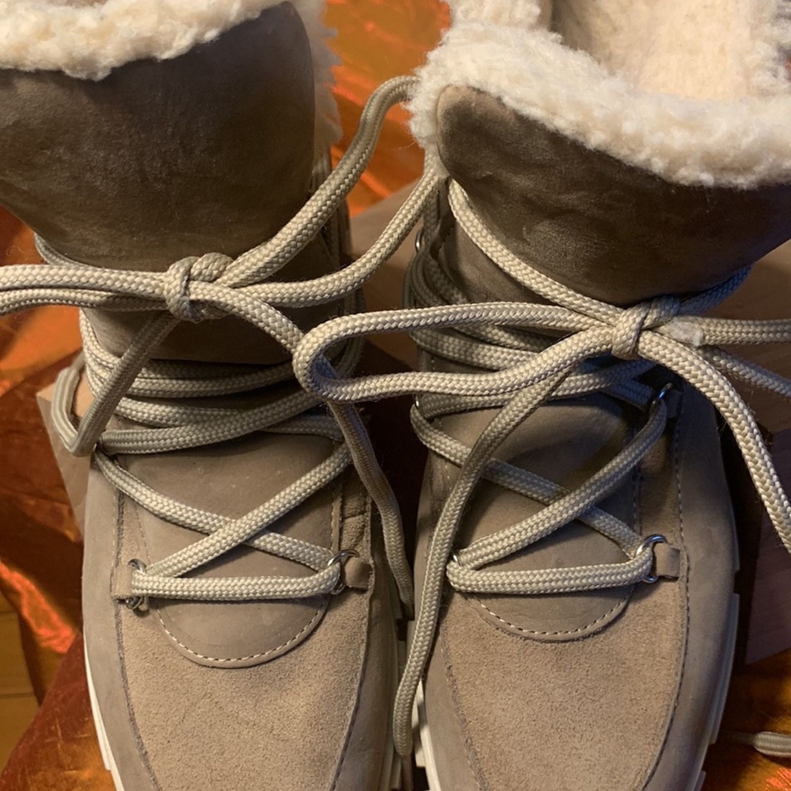 Vintage Avellini Portugal suede shearling sherpa laceup boots Size US 8 / IT 38 - 5 Thumbnail