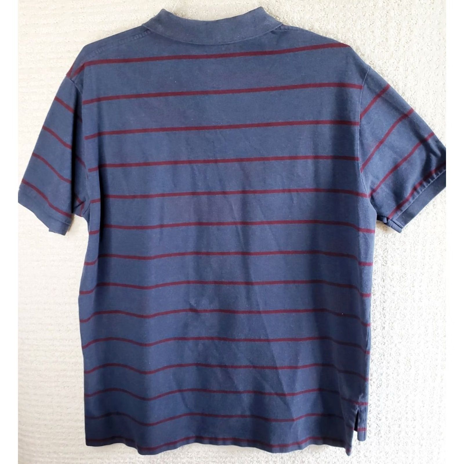 Ralph Lauren Ralph Lauren Polo Shirt Mens XL Blue with Maroon Stripes Short Sleeve Pullover Polo Shirt Size US XL / EU 56 / 4 - 7 Thumbnail