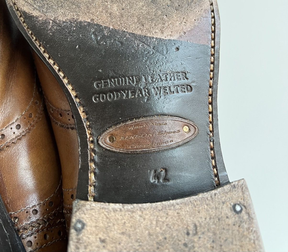 Benson × Genuine Leather Benson Casablanca Leather Brogue Hand Made Classic Shoes Size US 9 / EU 42 - 10 Thumbnail