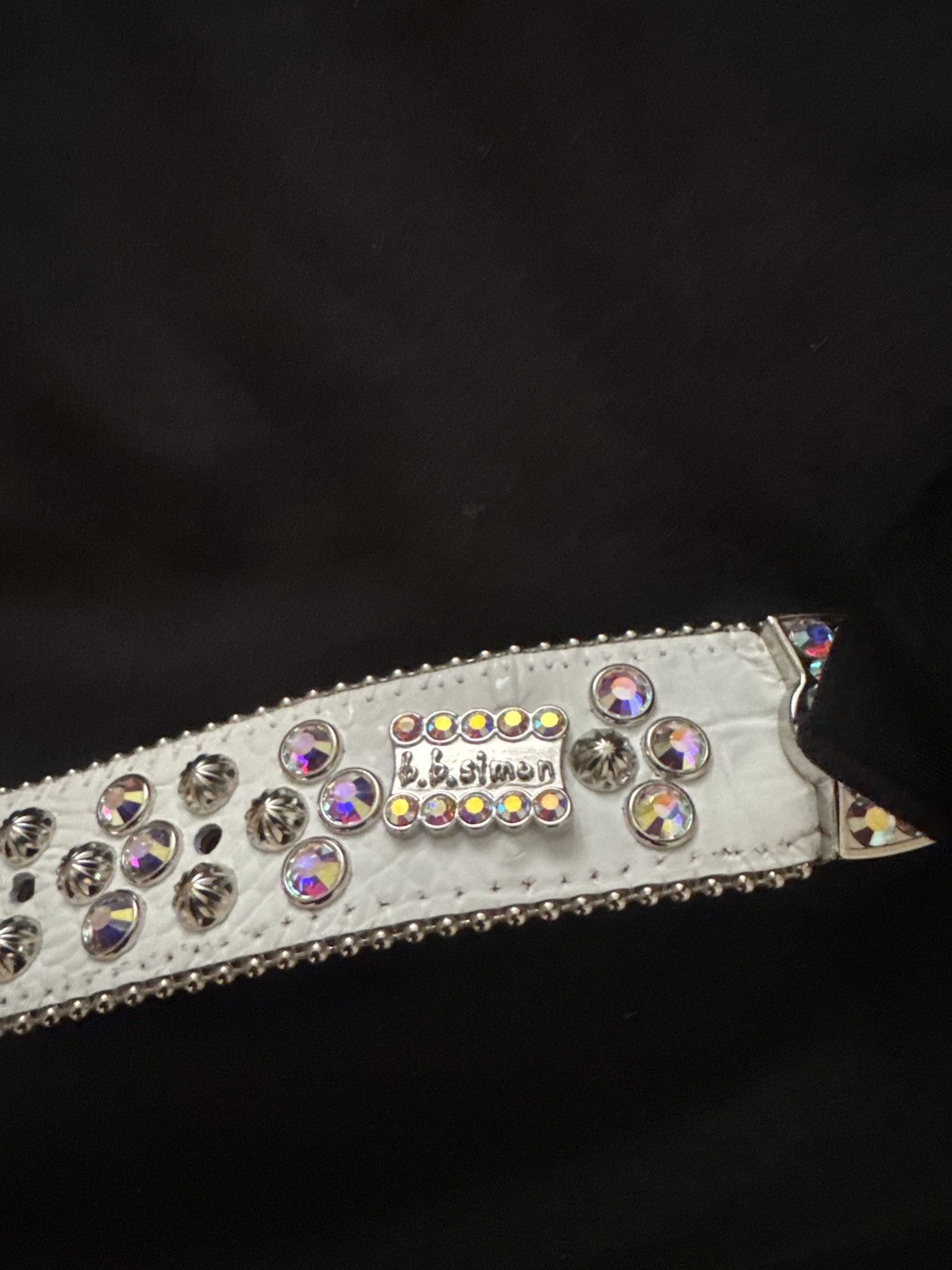B.B. Simon BB Simon Belt 2617 Lavasan White/AB Size 34 - 3 Thumbnail