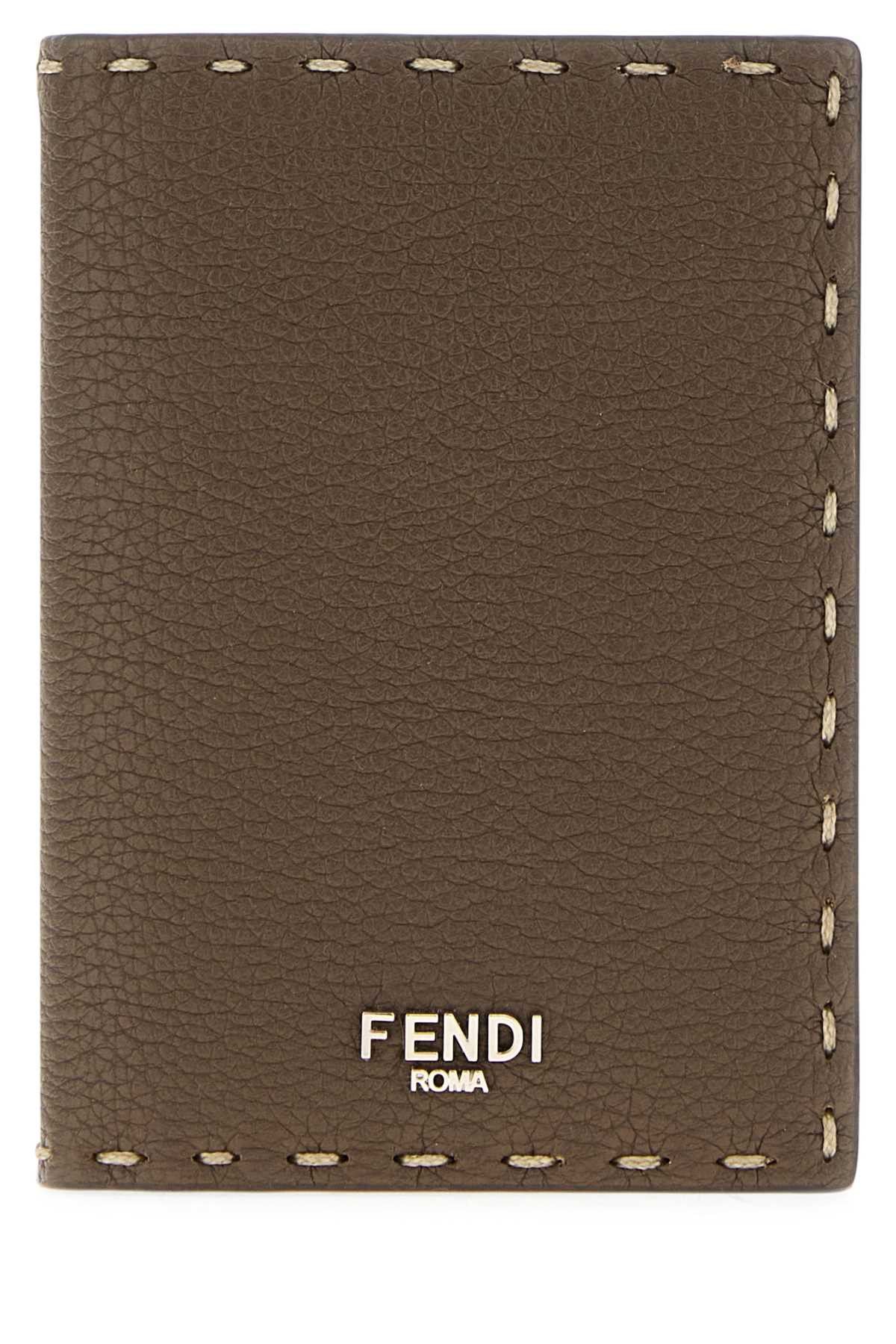 Fendi Mud Leather Card Holder Size ONE SIZE - 1 Thumbnail