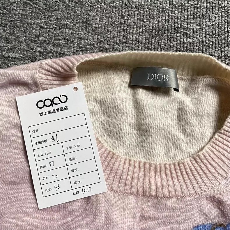 Dior Dior Pink floral logo sweater Size L / US 10 / IT 46 - 7 Thumbnail