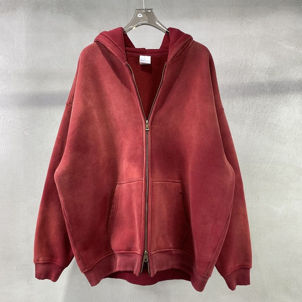 Japanese Brand × Vintage ♥️ Acid washed faded Zippered Oversized Hoodie Size US L / EU 52-54 / 3 - 1 Thumbnail