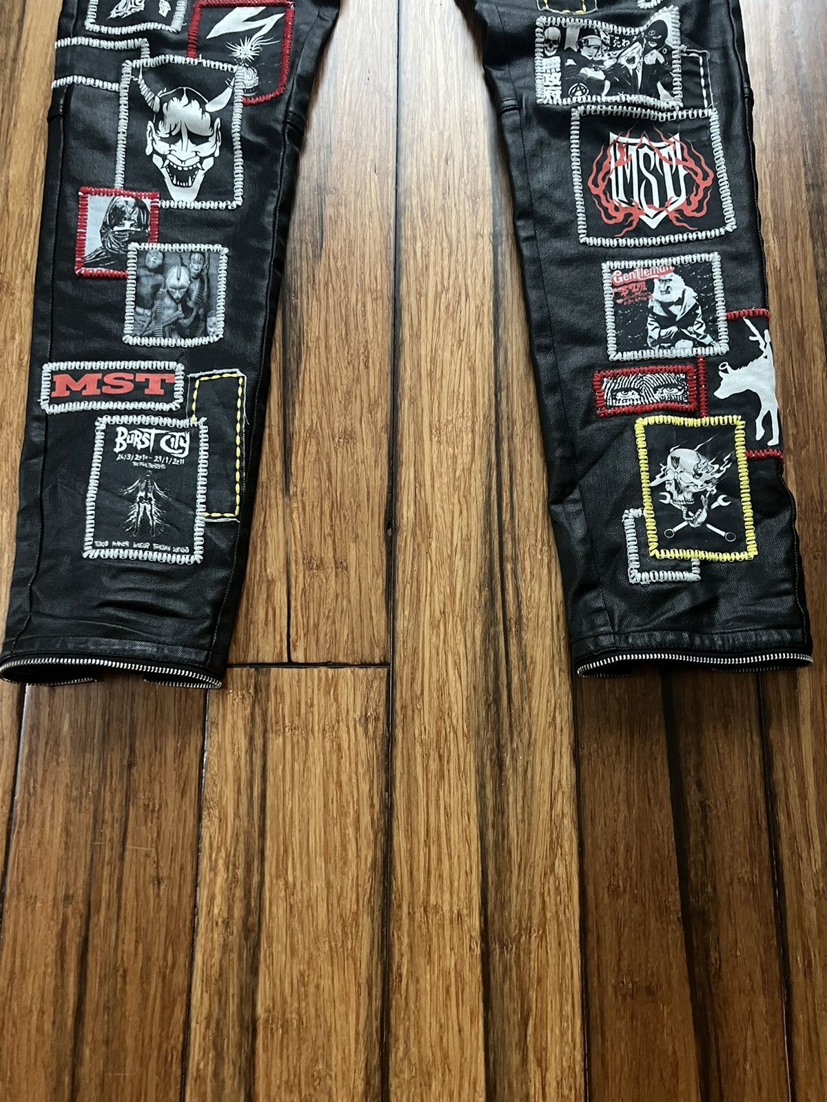 Missing Since Thursday MST Black Tar Punk Patchwork Denim City Morgue Size US 36 / EU 52 - 5 Thumbnail