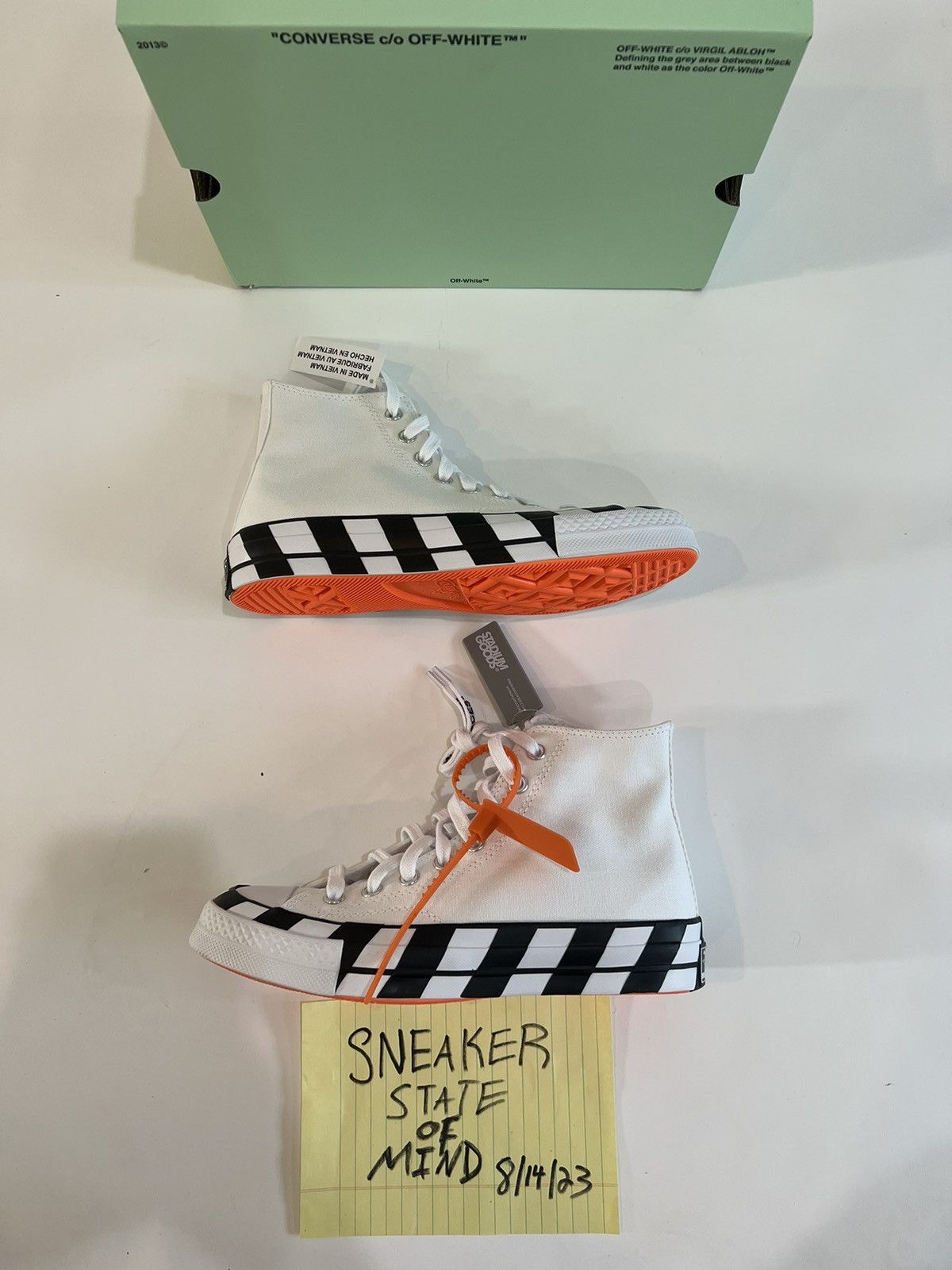 Converse × Off-White NEW OFF-WHITE x Chuck Taylor 70 Hi White 2018 Size 6.5 Size US 6.5 / EU 39-40 - 2 Thumbnail