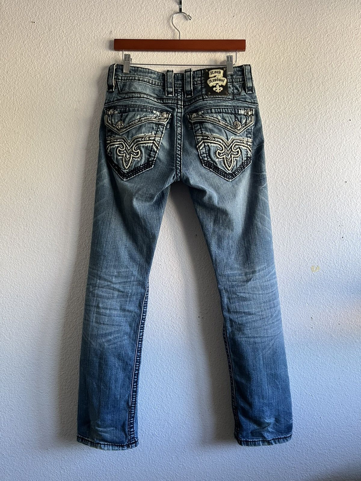 Niko Straight Embroidered Denim Jeans