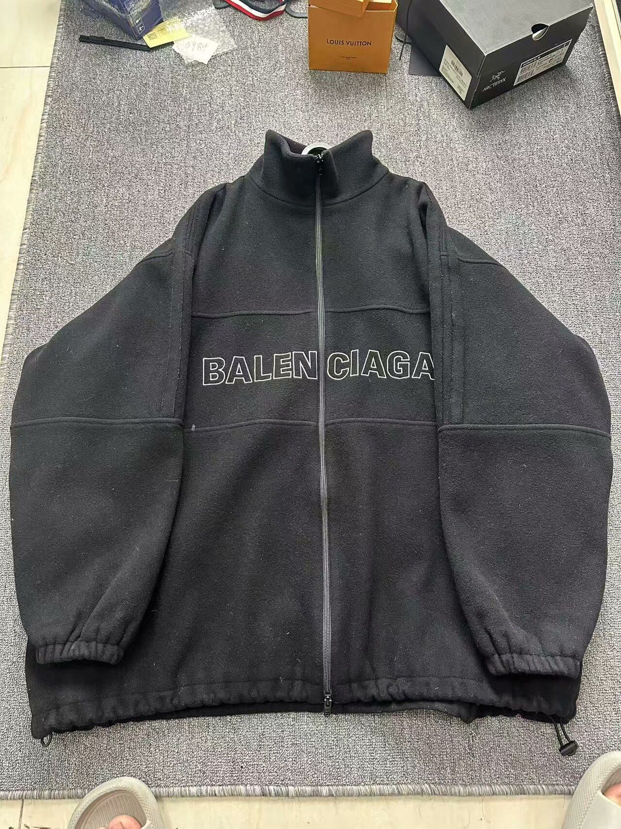 Balenciaga Balenciaga Black Wool Logo Zip Jacket Size US M / EU 48-50 / 2 - 1 Thumbnail