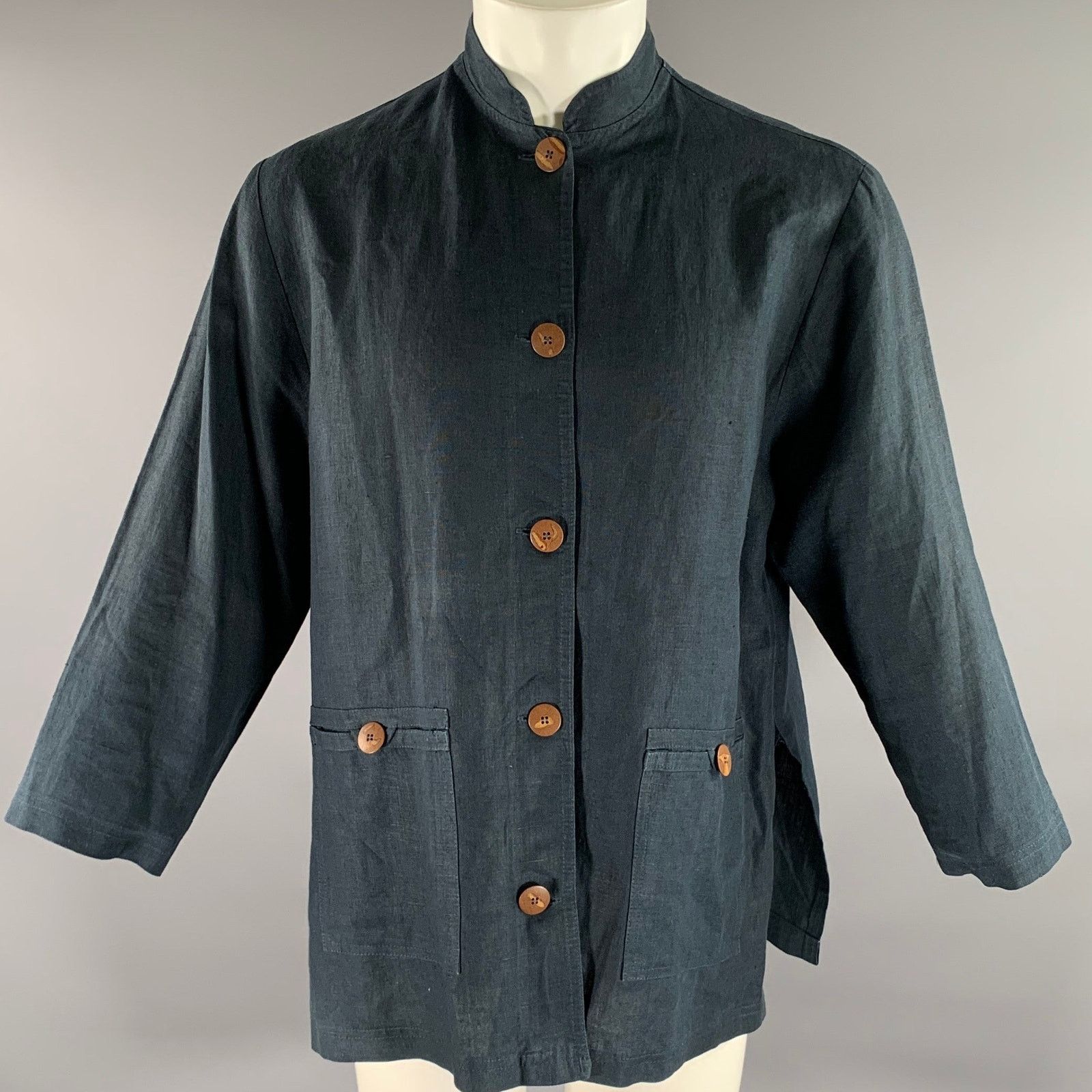 Other DAVID DART Size M Navy Heather Nehru Collar Shirt Jacket Size M / US 6-8 / IT 42-44 - 1 Thumbnail
