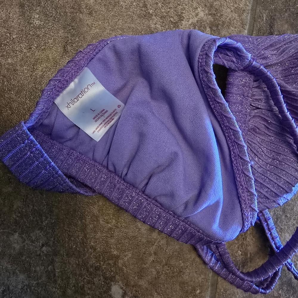 Designer Purple Glitter XHLN Bikini Top Size ONE SIZE - 3 Thumbnail
