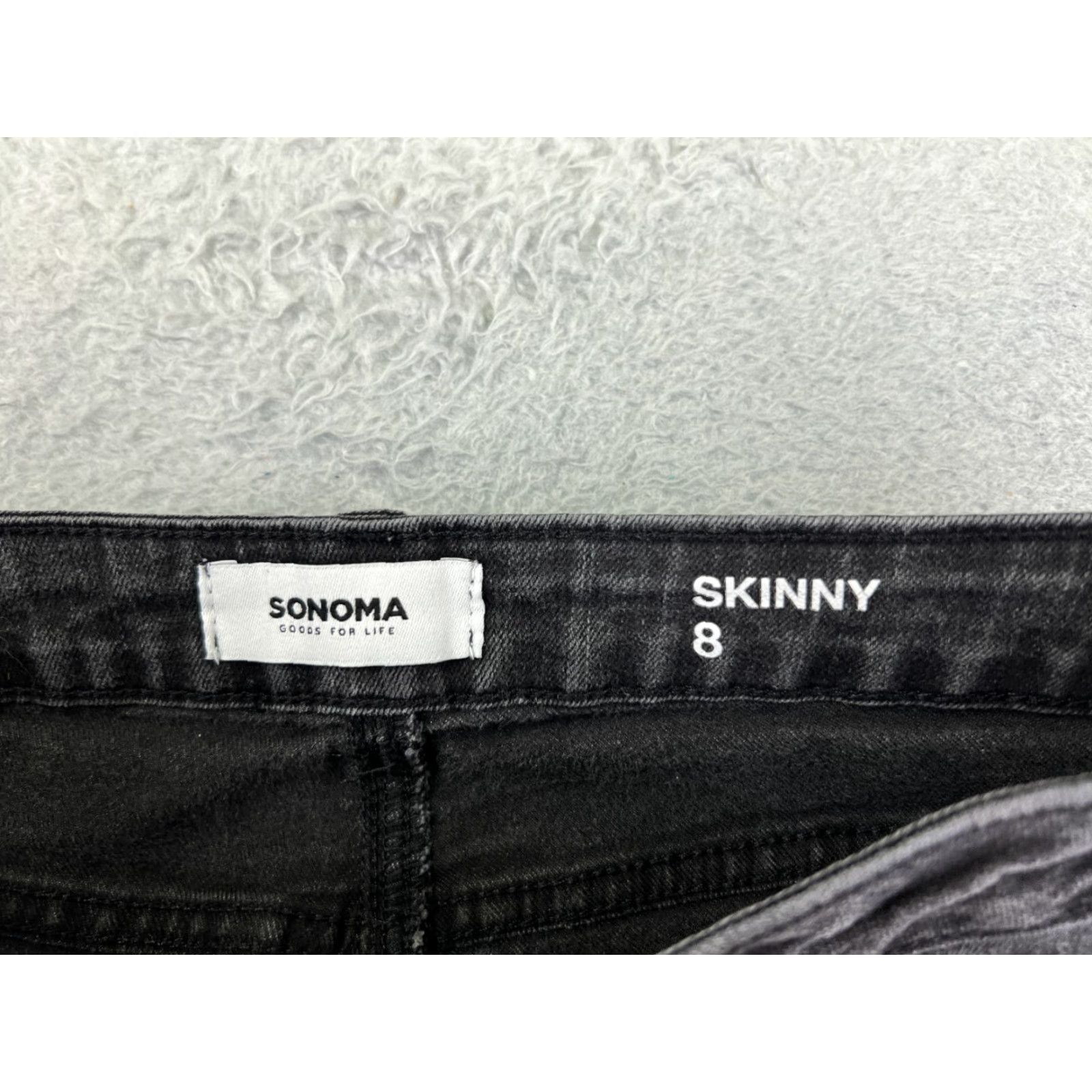 Vintage Sonoma Pants Womens 8 Black Skinny Leg Cotton Blend Stretch Mid Rise 28x27 Size 30" / US 8 / IT 44 - 6 Thumbnail