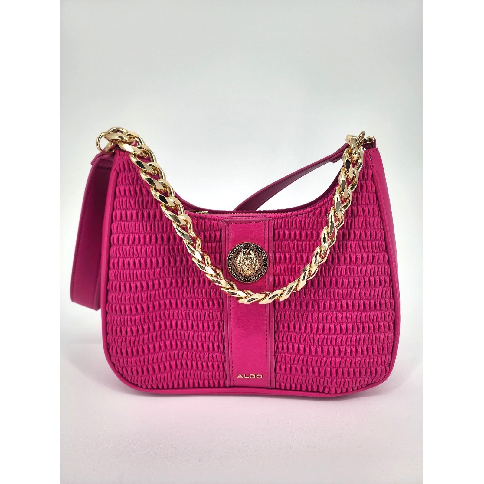 Aldo Aldo Barbie Pink Faux Leather Ruched Shoulder Bag Size ONE SIZE - 12 Thumbnail
