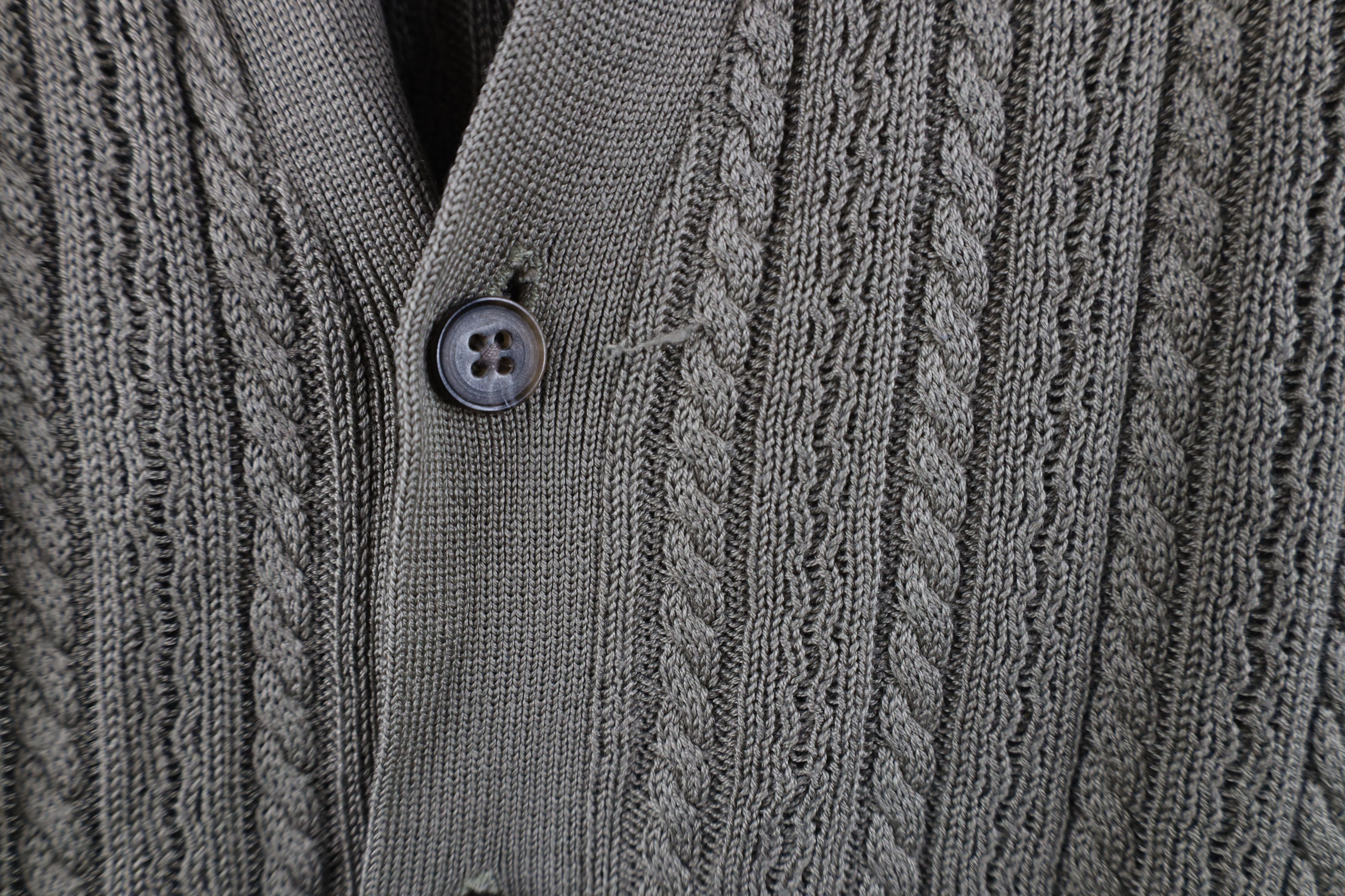 Vintage Vintage 90s Streetwear Cable Knit Cardigan Sweater Vest Size US L / EU 52-54 / 3 - 4 Thumbnail