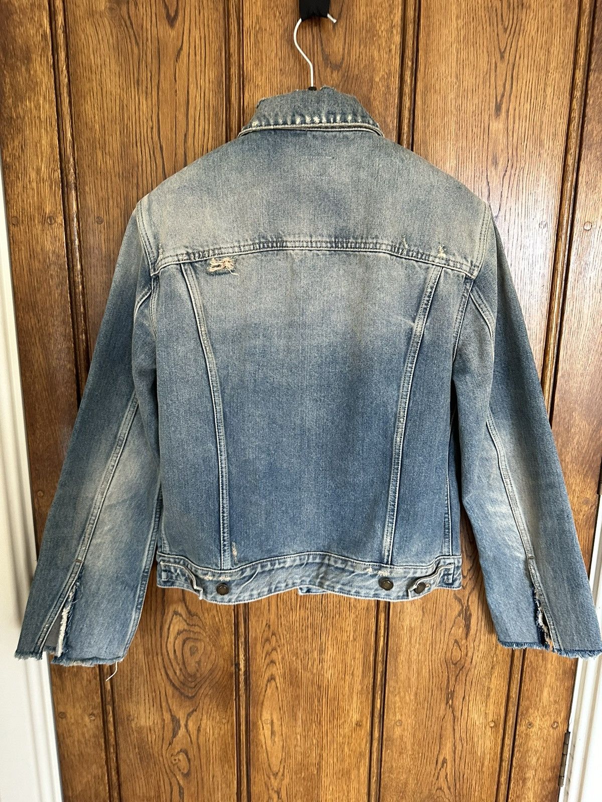 Saint Laurent Paris $1090 Saint Laurent destroyed distressed denim jacket BNWT L Size US L / EU 52-54 / 3 - 21 Thumbnail