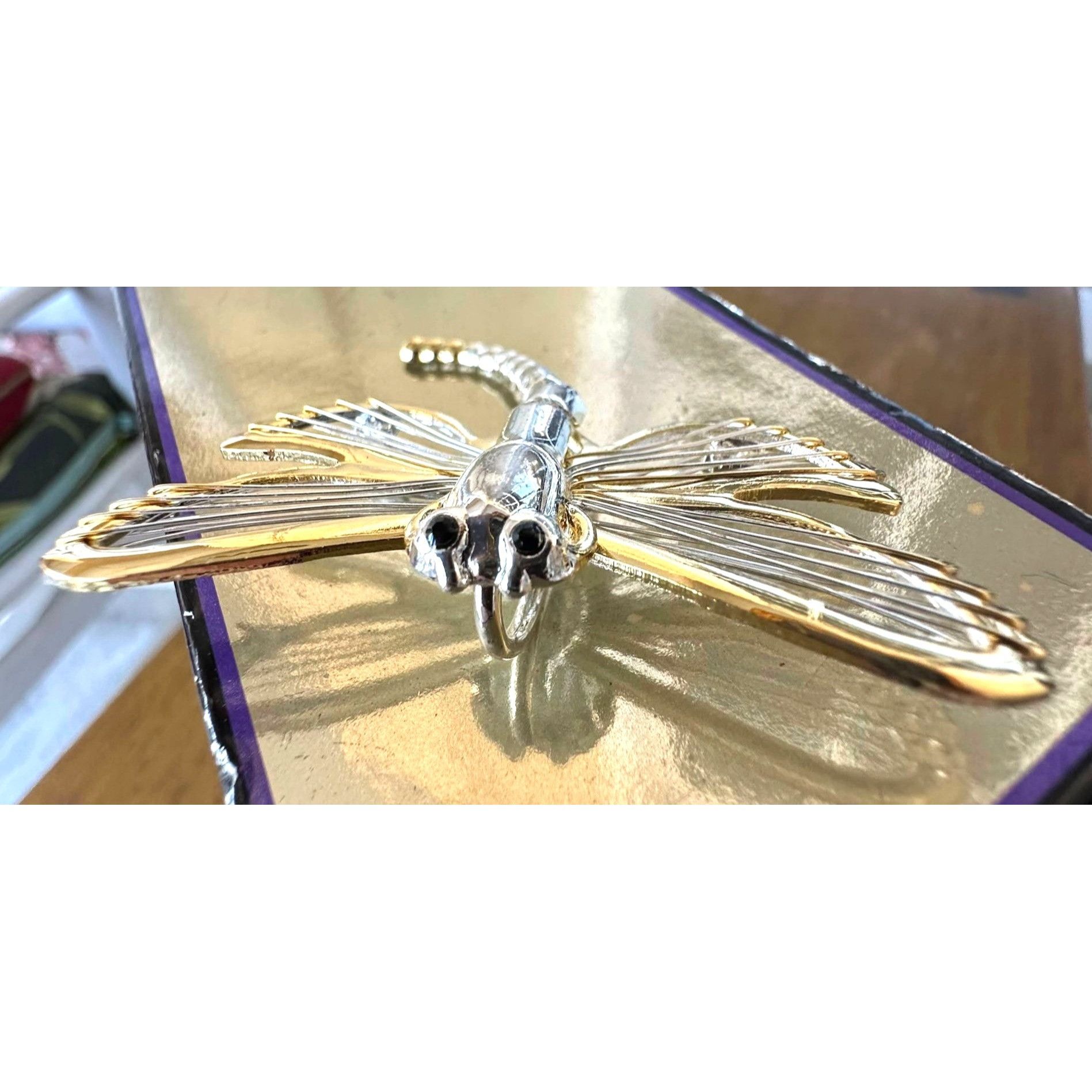 Handmade Dragonfly Pendant Brooch Pin Filigree New Firefly Jewelry F Size ONE SIZE - 8 Thumbnail