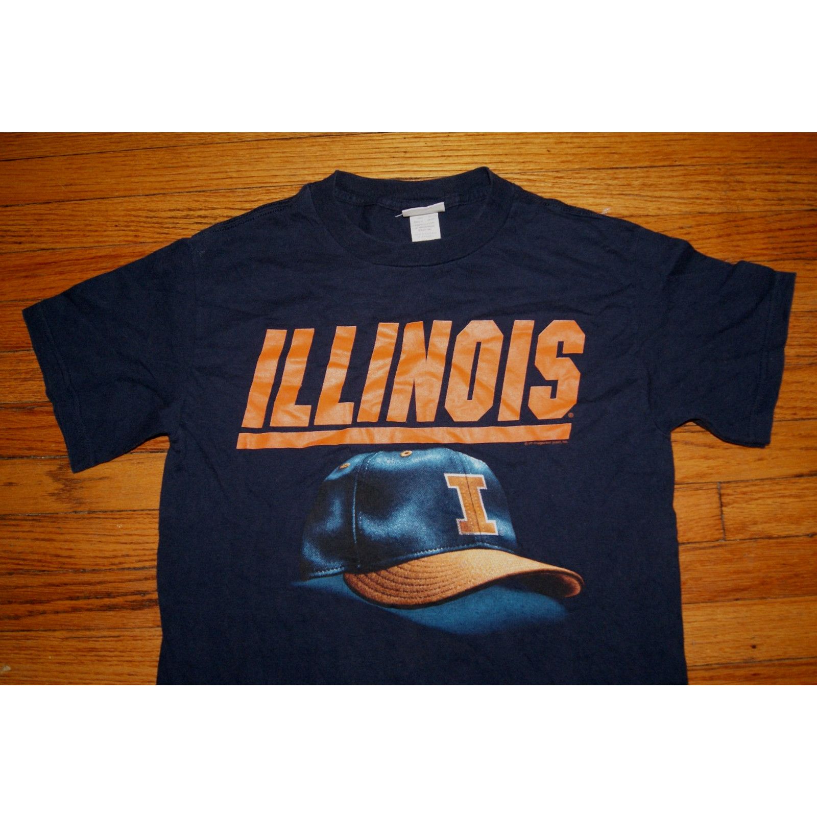 Lee VTG ILLINOIS FIGHTING ILLINI Baseball Mens M Blue TShirt Size US M / EU 48-50 / 2 - 2 Thumbnail