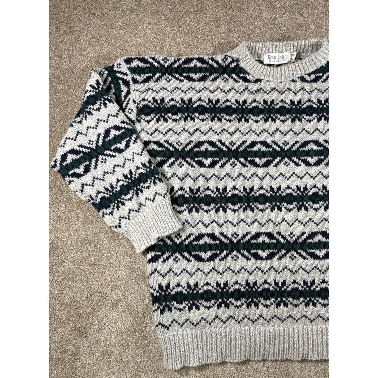 Greats VINTAGE Great Lakes Recreation Sweater Men L Fair Isle Striped USA Made Size US L / EU 52-54 / 3 - 2 Thumbnail