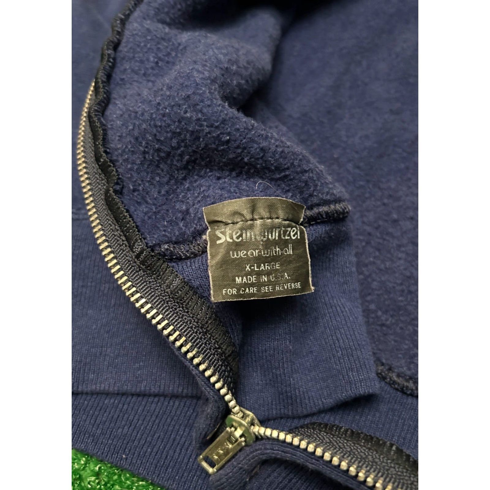 Vintage VINTAGE 60s 70s Hoodie Zip Up Blue USA VTG Steinwurtzel Mens XL YKK Zipper Modern/Full Zip Size US XL / EU 56 / 4 - 3 Thumbnail