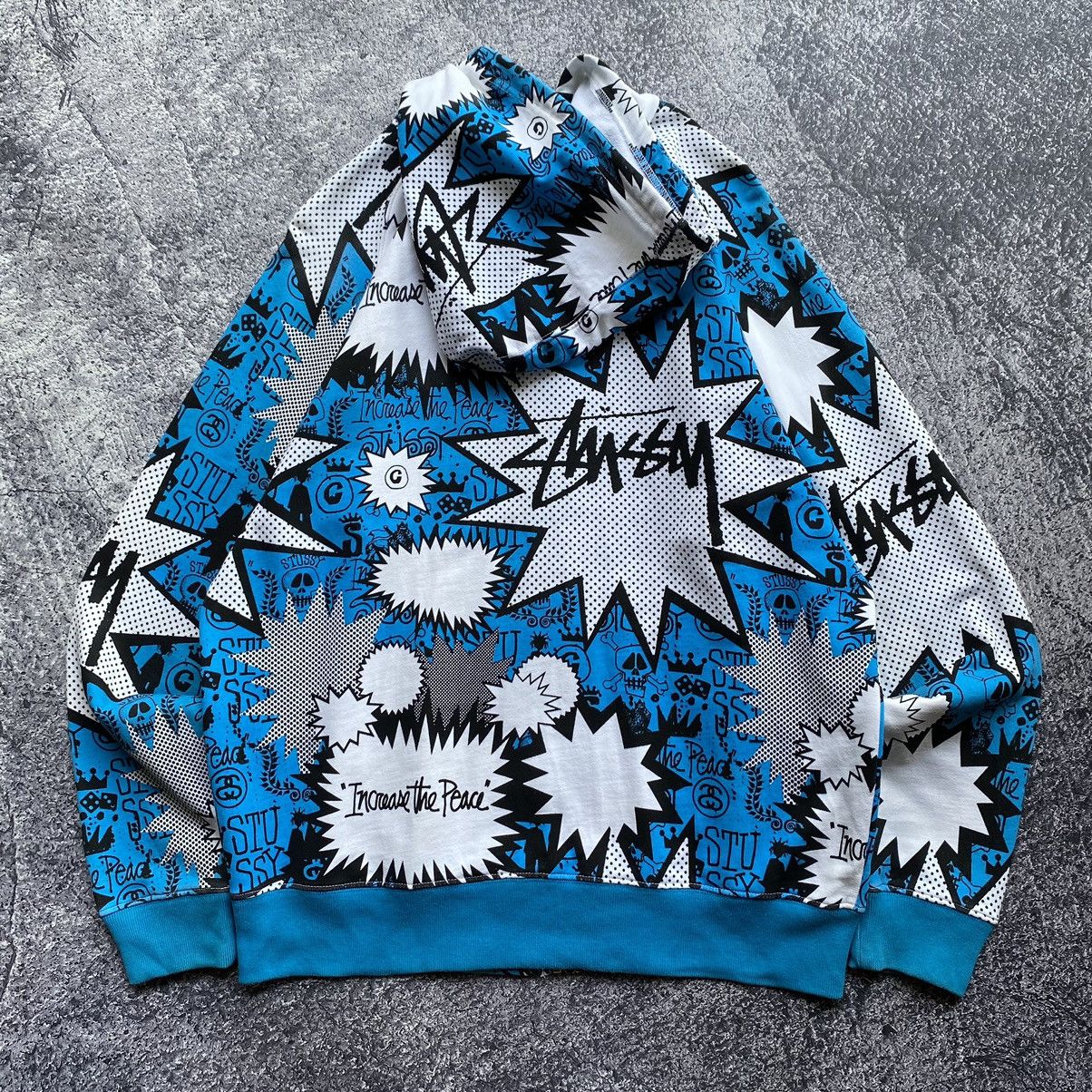 Stussy Vintage STUSSY “Increase The Peace” Zip Up Hoodies Size US L / EU 52-54 / 3 - 3 Thumbnail