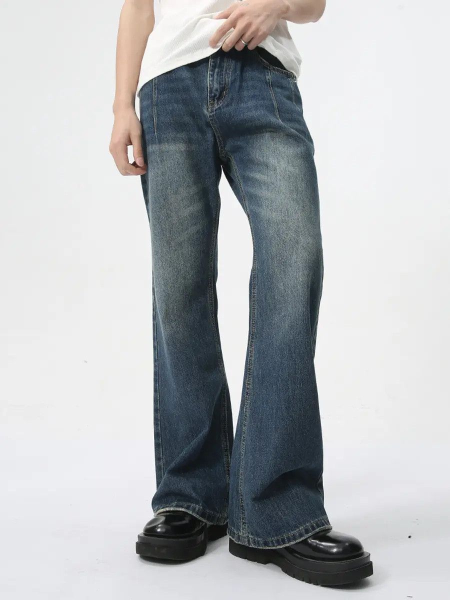 Japanese Brand Retro loose straight leg micro flared jeans Size US 32 / EU 48 - 3 Thumbnail