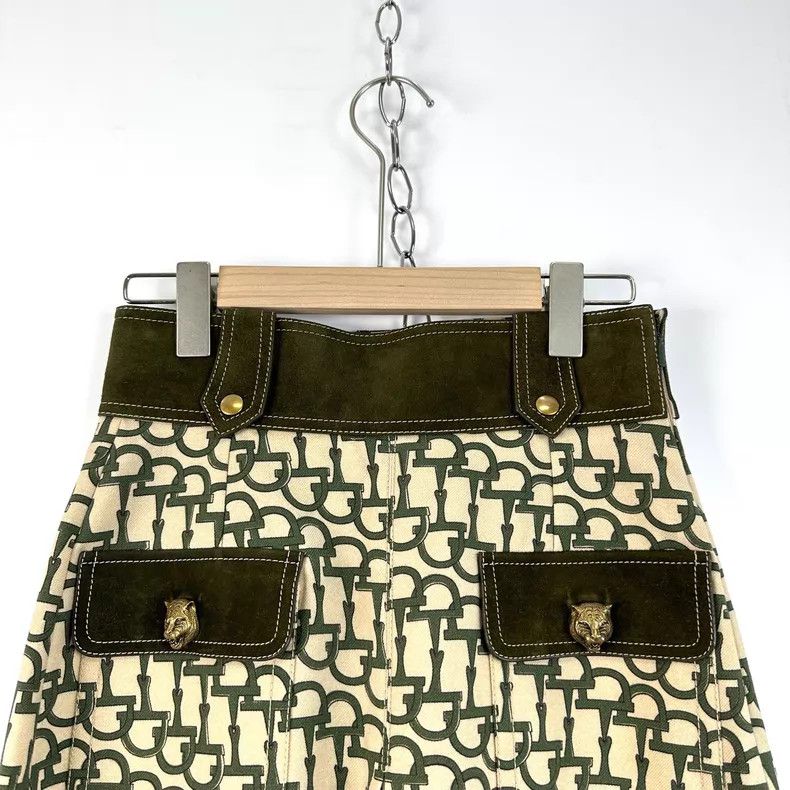 Gucci Gucci Show green wool tiger head full-print horseshoe butt Size 25" / US 0 / IT 36 - 6 Thumbnail