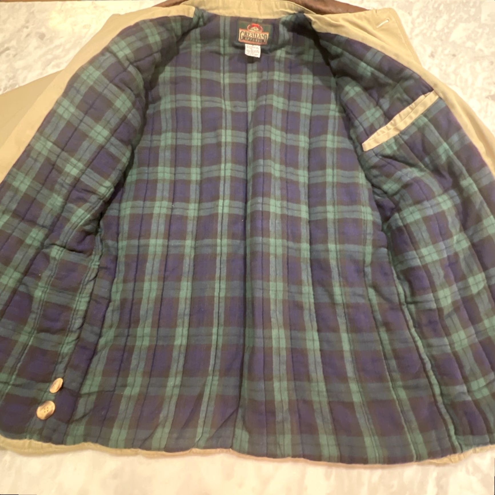 Vintage Greatland Apparel Chore Jacket Men’s Small Flannel Lined Cotton Leather Collar Casual Workwear Size US S / EU 44-46 / 1 - 5 Thumbnail