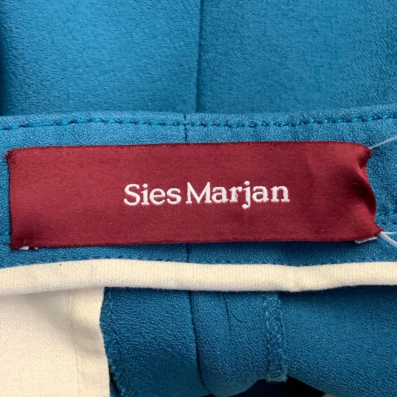 Sies Marjan SIES MARJAN Teal Wool Crepe Low Rise Straight Dress Pants Size 30" / US 8 / IT 44 - 3 Thumbnail