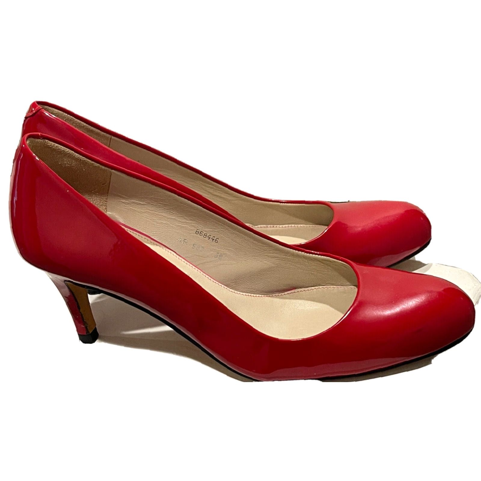 Boden VINTAGE Boden Women Heel Court Shoes Red Leather Pointed Toe Stiletto Party | US 7 Size US 7 / IT 37 - 2 Thumbnail