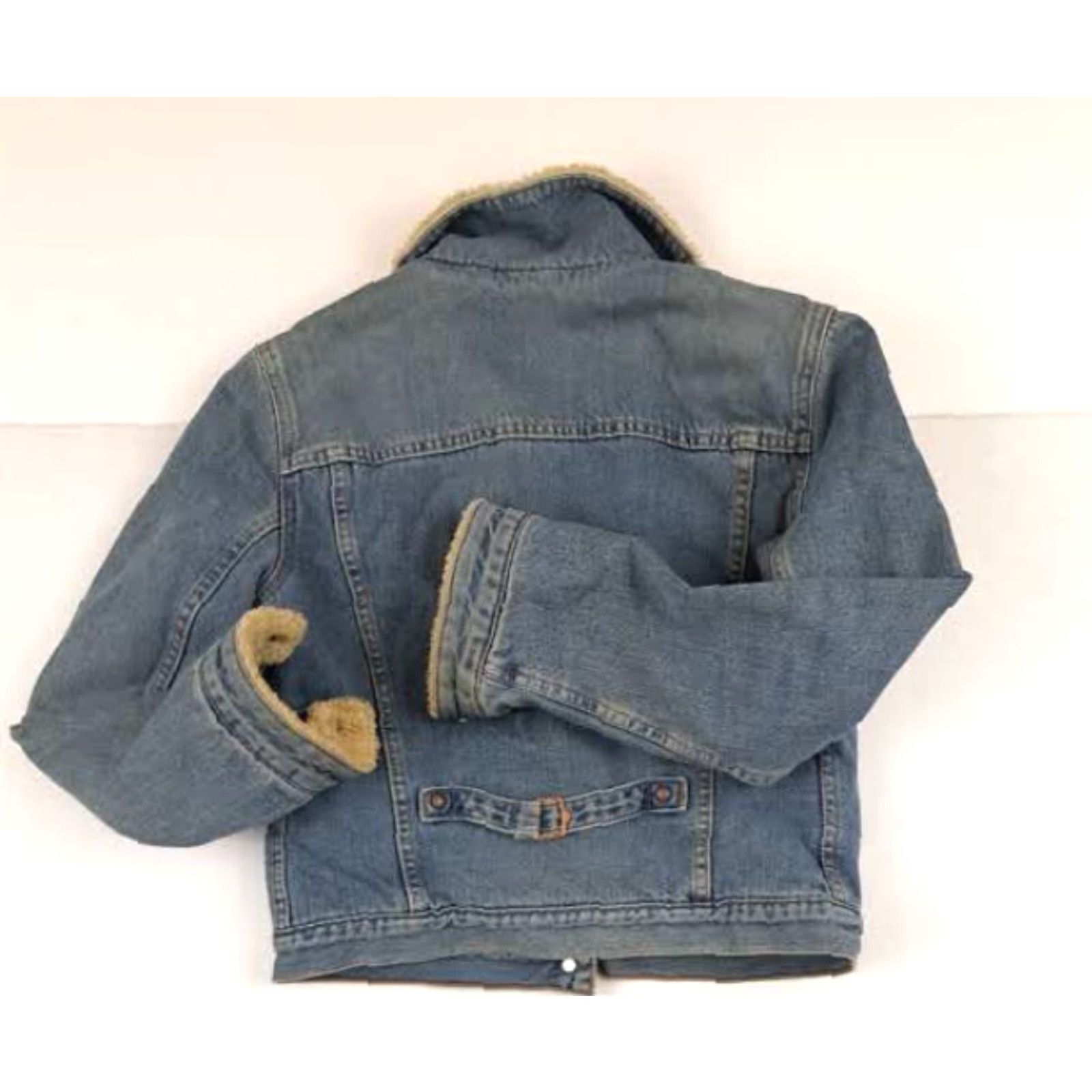 Vintage VINTAGE Levis Jacket Woman Junior Medium Sherpa Lined Blue Denim Bomber Western Outdoor Wear Womens Size 32" / US 10 / IT 46 - 7 Thumbnail