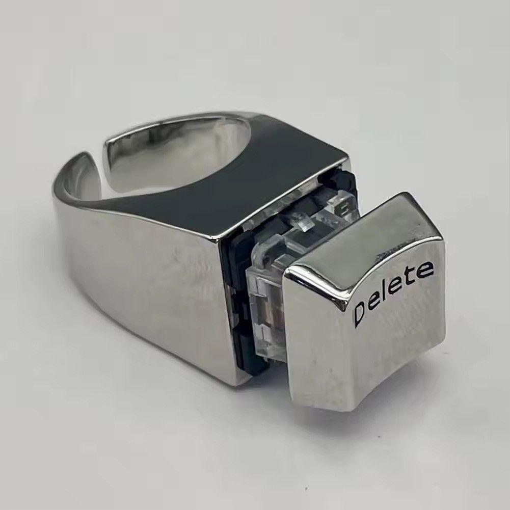 Jewelry Keyboard " DELETE" Adjustable Ring Size ONE SIZE - 2 Thumbnail