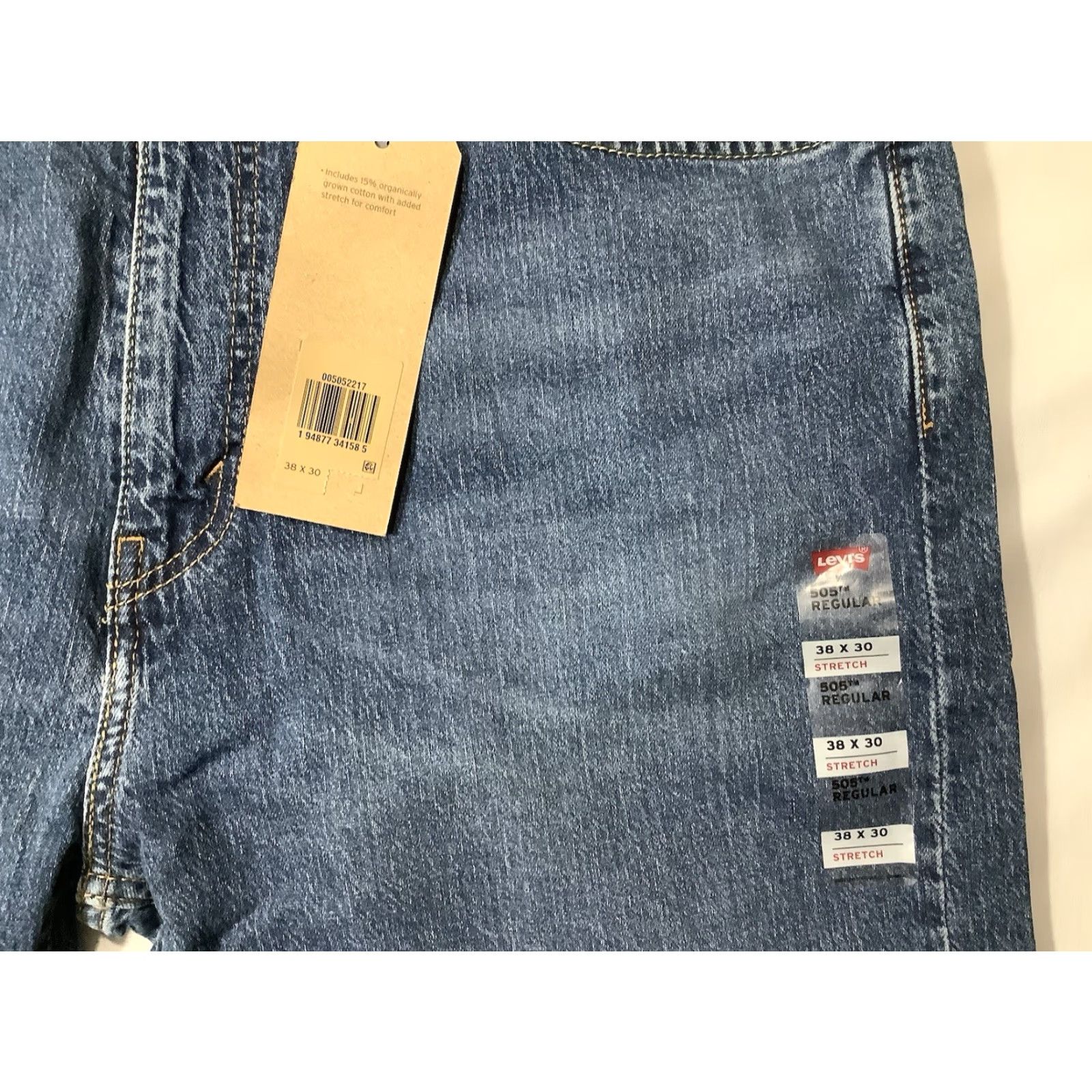 Levi's Levi's 505 Jeans Denim Blue Regular Fit Straight Leg 38X30 Mens Stretch New Size US 38 / EU 54 - 4 Thumbnail