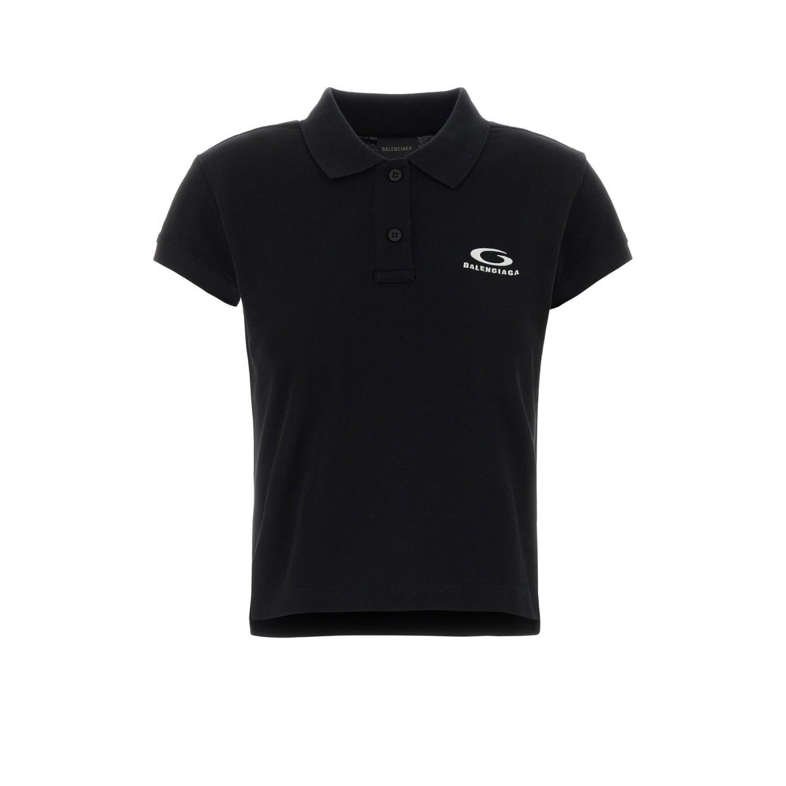 BALENCIAGA Black Piquet Polo Shirt New & Authentic (Women's