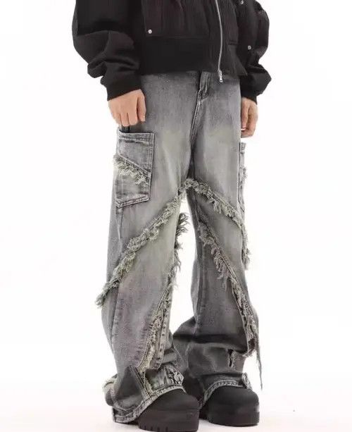 VIBE Retro ruined whiskering design washed distressed jeans Size US 30 / EU 46 - 6 Thumbnail