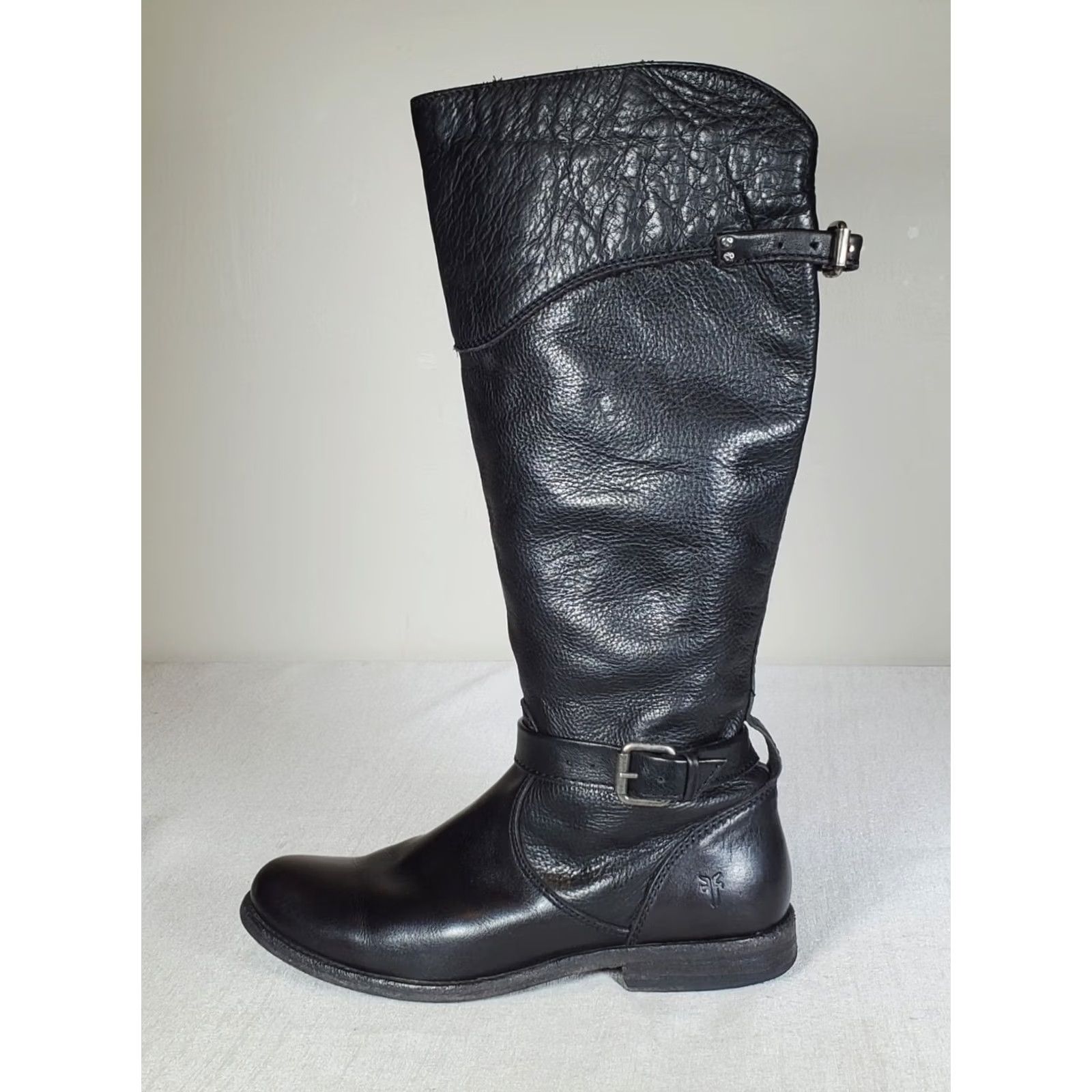 Frye FRYE Phillip Riding Boots Knee High Tall Black Leather Women's US 8.5 B Boots, Riding, Leather, Knee High, Black, Zap? Size US 9 / IT 39 - 5 Thumbnail