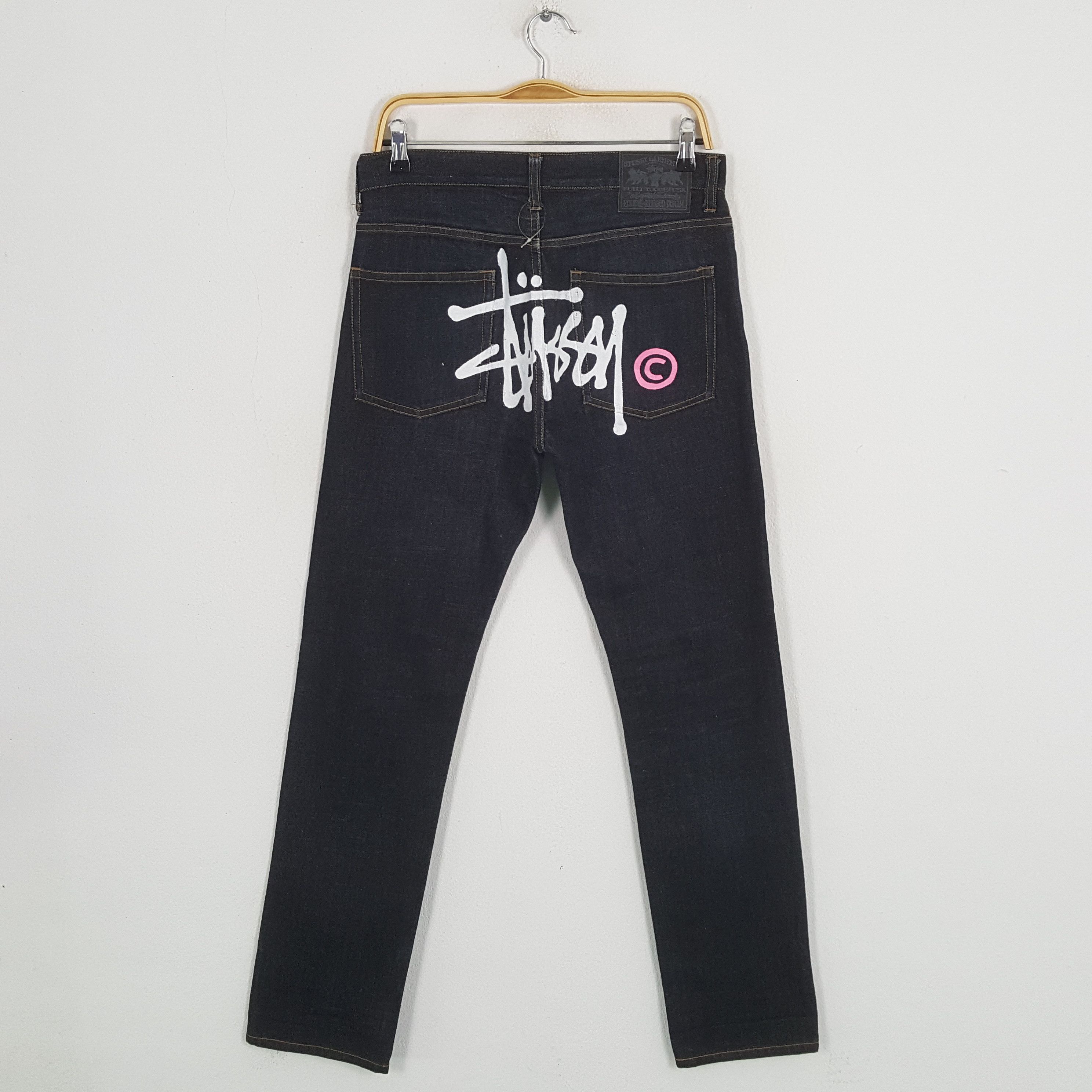 Stussy × Vintage Vintage STUSSY Streetwear Skateboard Style Logo Design Jean Size US 30 / EU 46 - 1 Thumbnail