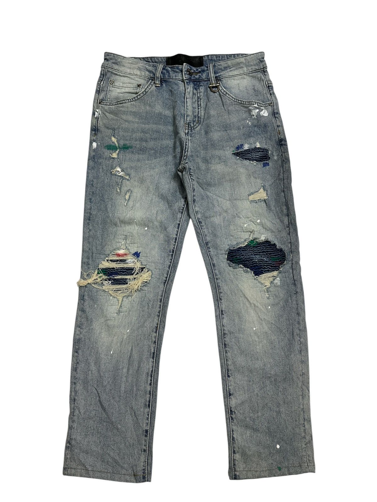 GOA 2000s Distressed Dolce & Gabbana Patchwork Jeans Y2K Goa Lgb Size US 31 - 1 Thumbnail