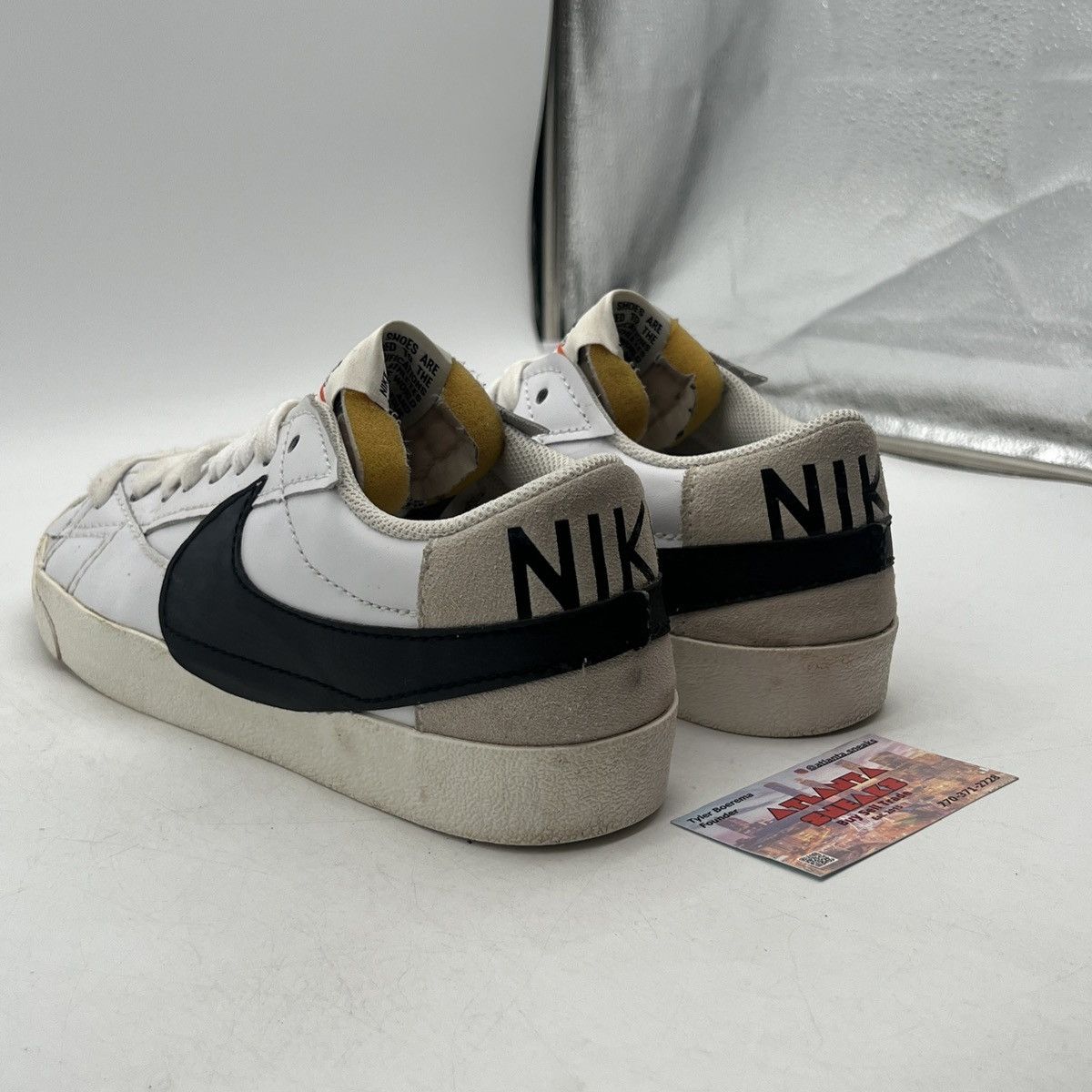 Nike Blazer low 77 jumbo white black Size US 12 / EU 45 - 4 Thumbnail