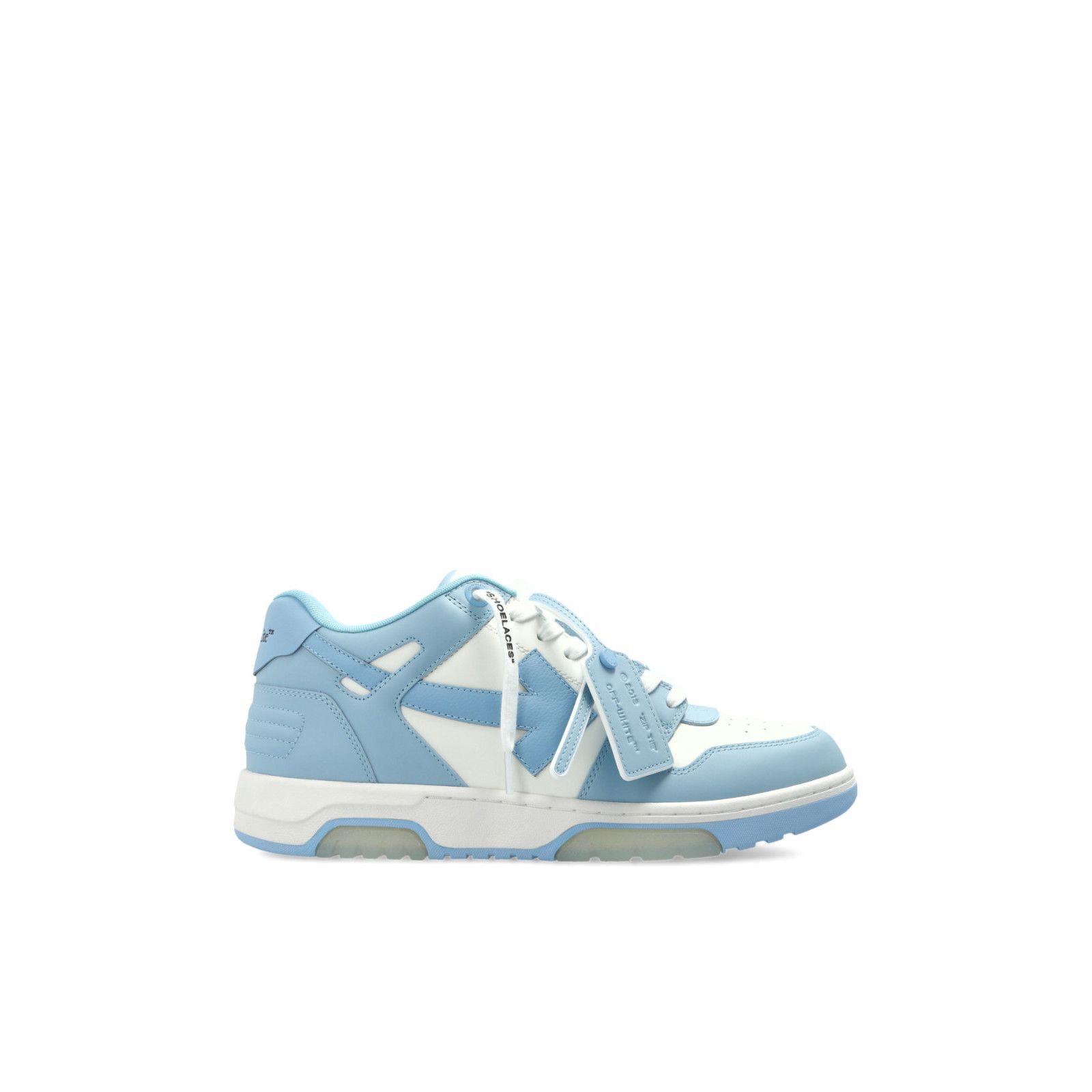 OFF-WHITE Out Of Office Blue Leather Sneakers New & Authenti
